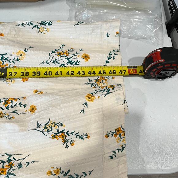 LC Lauren Conrad Cream Floral Girly Ruffle Cottagecore Prairie Midi Dress Medium - Picture 7 of 7